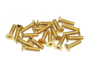20x M3x12 DIN7991 goldene Senkkopfschraube Stahl 10,9 Titan Nitrid beschichtet