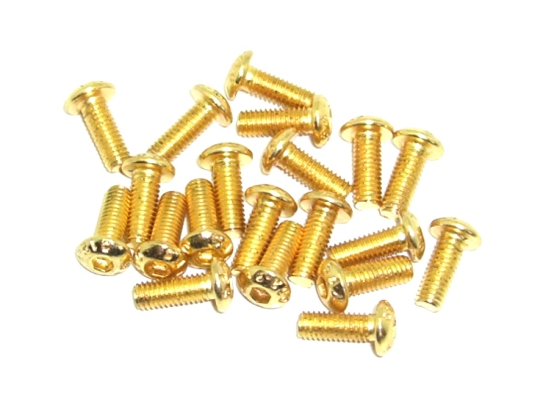 100x M3x8 ISO7380 goldene Linsenkopfschraube Stahl 12,9 Titan Nitrid beschichtet 
