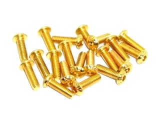 20x M3x10 ISO7380 goldene Linsenkopfschraube Stahl 12,9 Titan Nitrid beschichtet