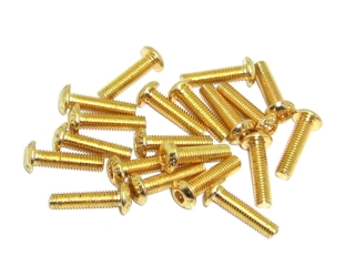 20x M3x12 ISO7380 goldene Linsenkopfschraube Stahl 12,9 Titan Nitrid beschichtet