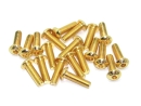 20x M4x14 ISO7380 goldene Linsenkopfschraube Stahl 12,9 Titan Nitrid beschichtet