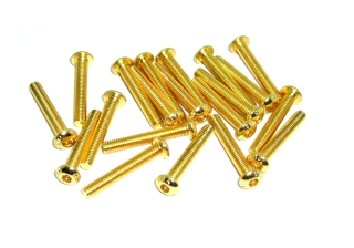 20x M3x20 ISO7380 goldene Linsenkopfschraube Stahl 12,9 Titan Nitrid beschichtet