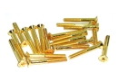 20x M3x25 ( Gewinde 13mm ) DIN7991 goldene Senkkopfschraube Stahl 10,9 Titan Nitrid beschichtet