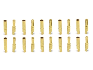 10 Paar 4,5mm Goldkontaktstecker geschlitzt + Buchsen #587812