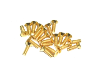20x M2,5x8 DIN7991 goldene Senkkopfschraube Stahl 12,9 Titan Nitrid beschichtet