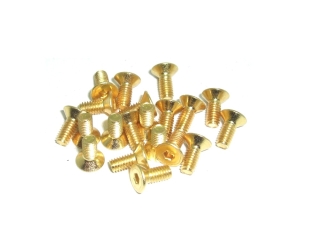 20x M2x6 DIN7991 goldene Senkkopfschraube Stahl 12,9 Titan Nitrid beschichtet