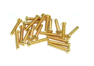 Schrauben Linsenkopf Senkkopf Zylinderkopf Madenschraube M2 M2,5 M3 M4 TIN gold 20 St&uuml;ck Linsenkopfschraube ISO7380 M3 18mm