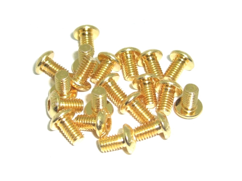 50x M3x8 ISO7380 goldene Linsenkopfschraube Stahl 12,9 Titan Nitrid beschichtet 