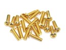 80x Linsenkopfschrauben M4x8 M4x10 M4x12 M4x14 ISO7380 12,9 TIN gold